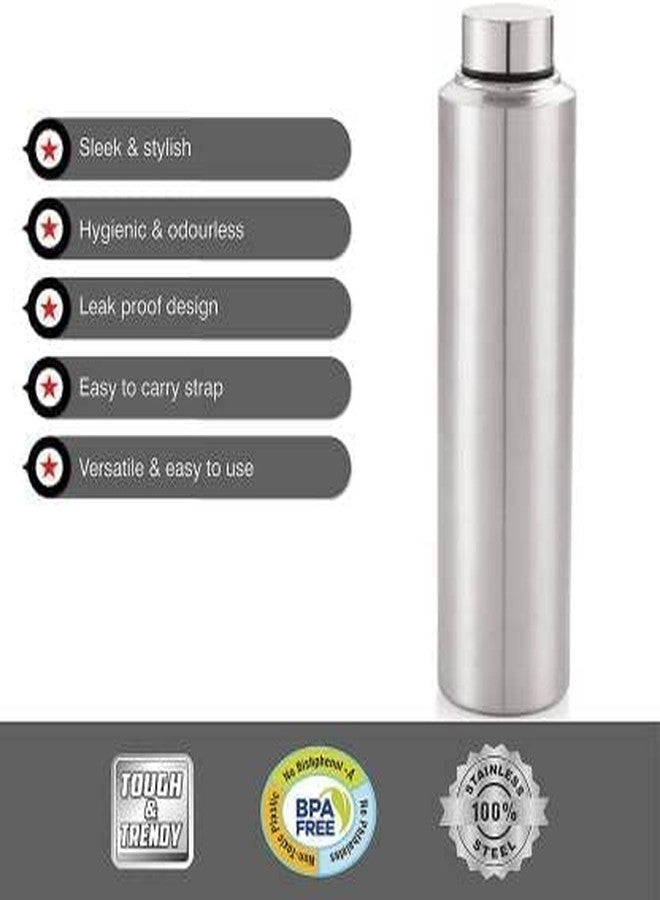 STEEPLE Water Bottle 1000ml Stainless Steel |Fridge Water Bottle Set 1Litre (6) - Image 3